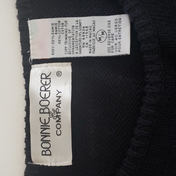 BONNIE BOERER & CO. Vintage Sequin and Beaded Fur Cuffed Sweater and Skirt - Picture 5 of 12